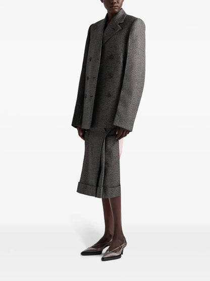 Mouliné-Wool Midi Skirt