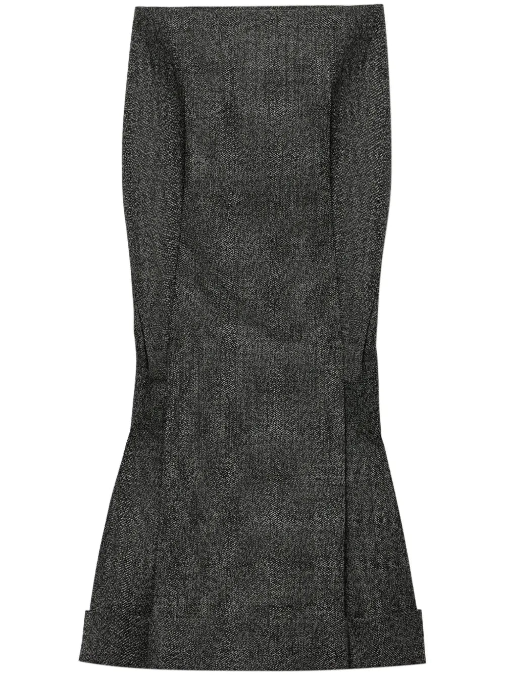 Mouliné-Wool Midi Skirt