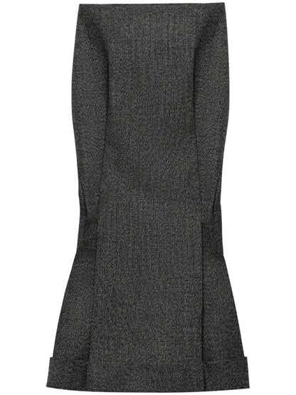 Mouliné-Wool Midi Skirt