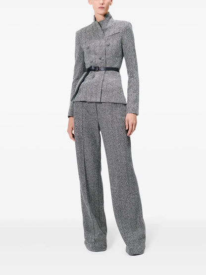 Wool Herringbone Trousers