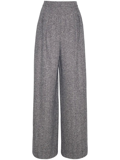 Wool Herringbone Trousers