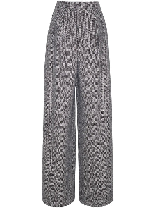 Wool Herringbone Trousers
