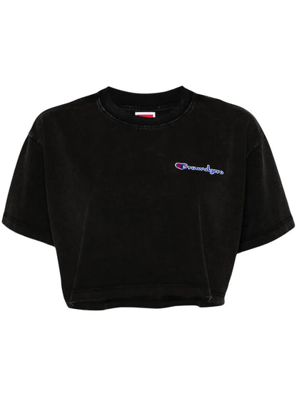Logo-Embroidered Cropped T-Shirt