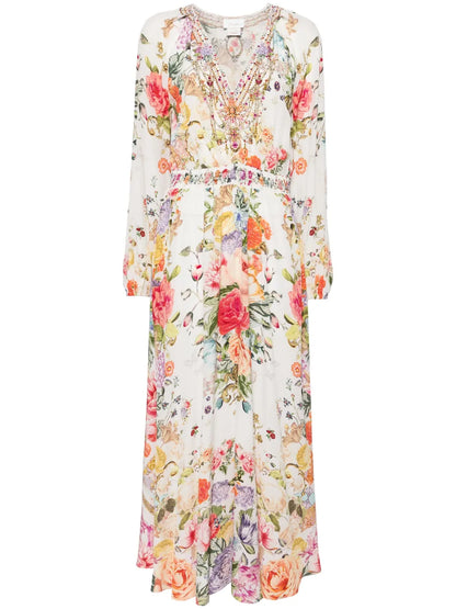Raglan Floral-Print Maxi Dress