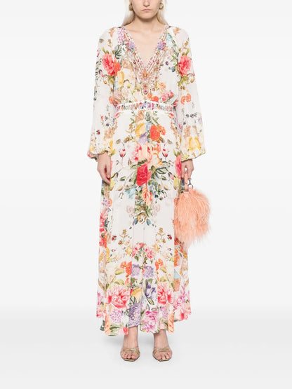 Raglan Floral-Print Maxi Dress