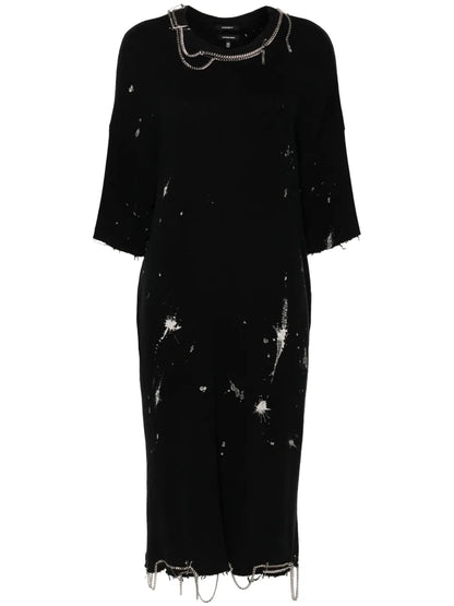 Chain-Embellished Midi Dress