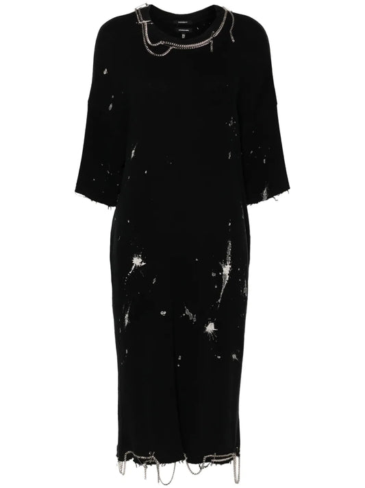 Chain-Embellished Midi Dress