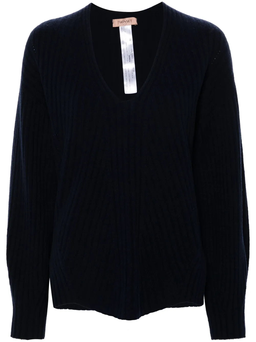 V-Neck Ribbed-Knit Jumper