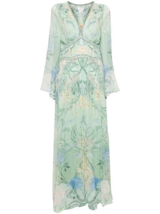 Floral Silk Maxi Dress