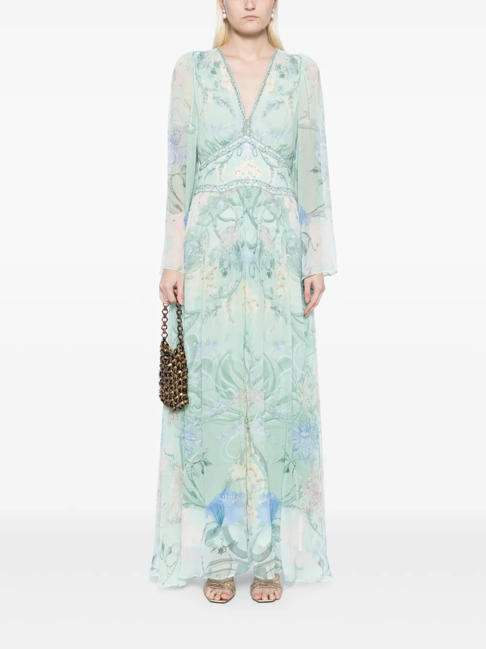 Floral Silk Maxi Dress