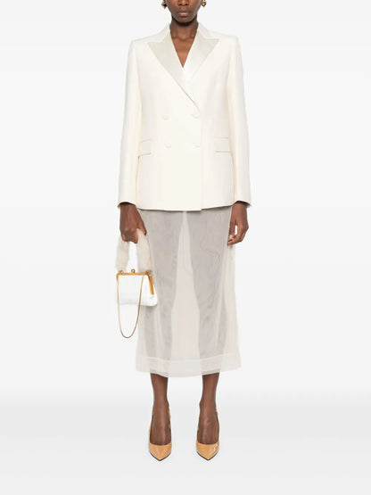 Double-Breasted Crepe Blazer