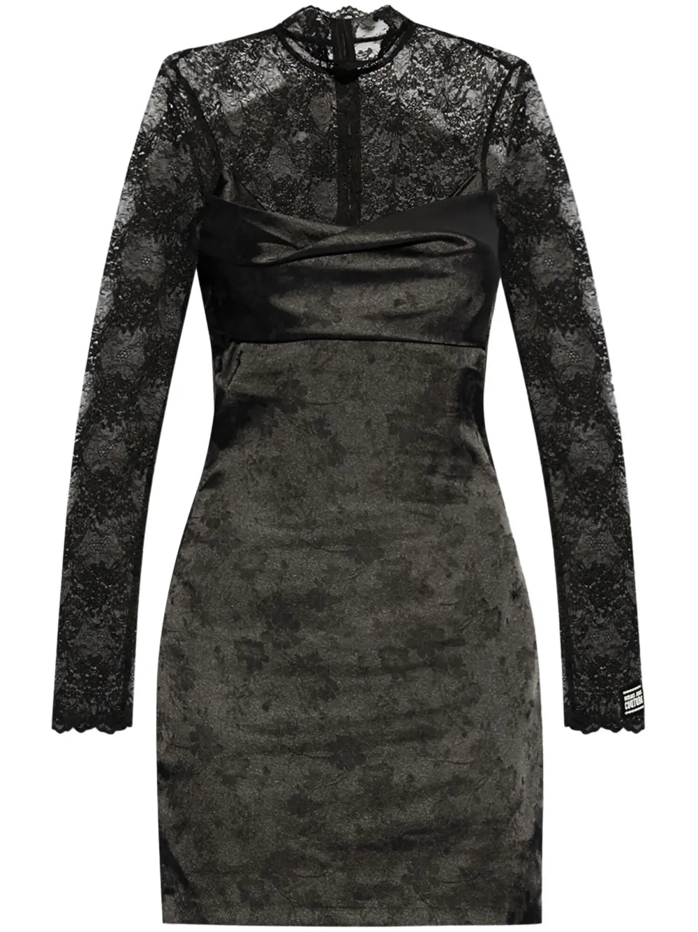 Long-Sleeve Lace-Panel Dress