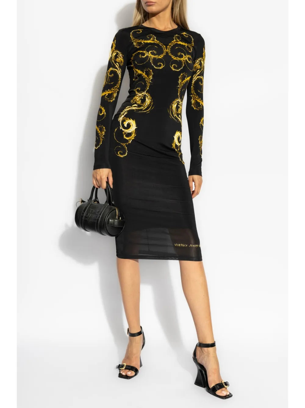 Watercolour Couture-Print Midi Dress