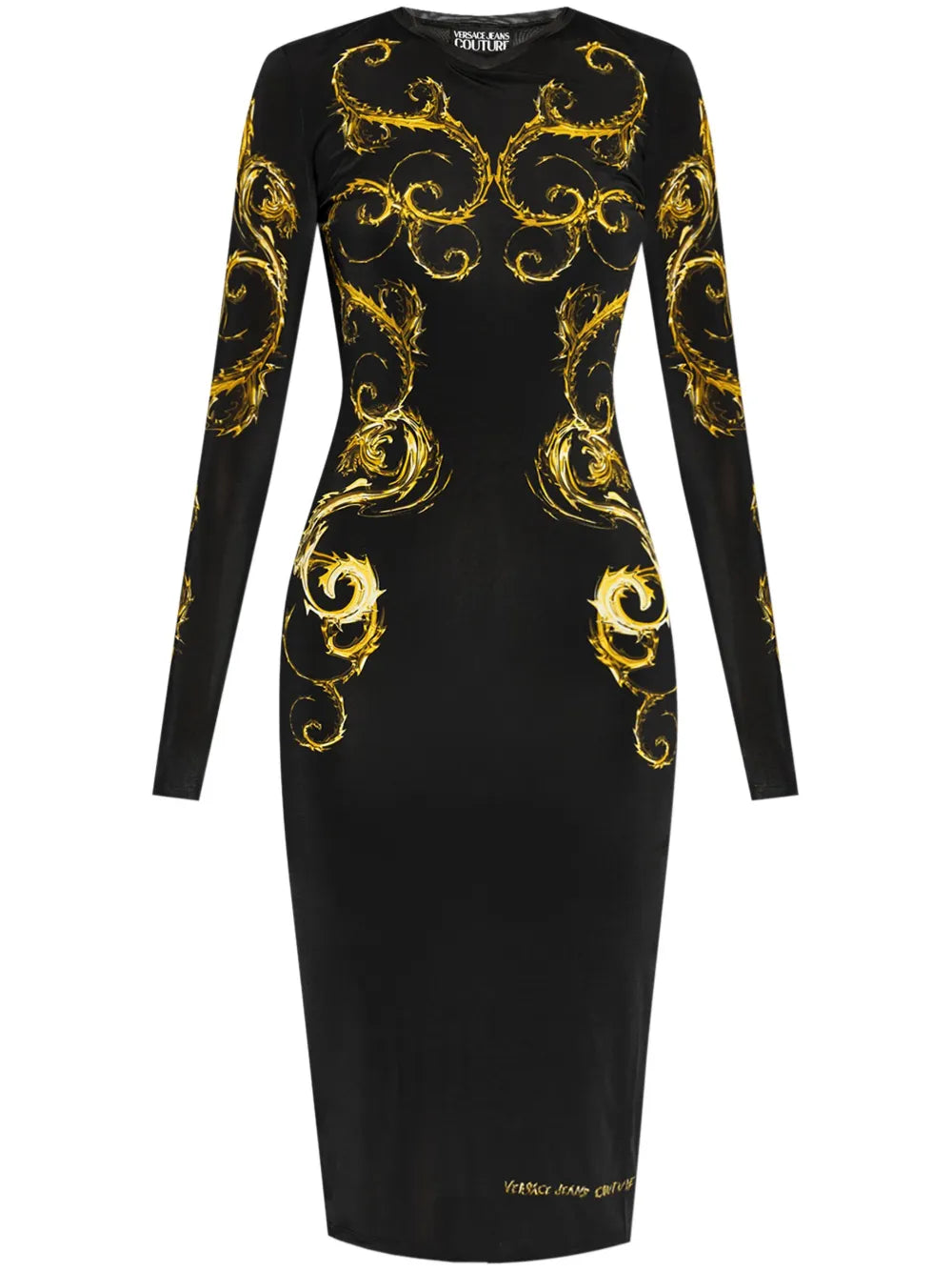 Watercolour Couture-Print Midi Dress