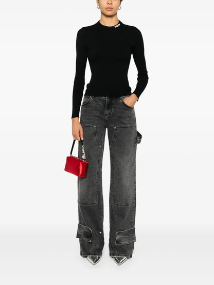Intarsia-Logo Knitted Top