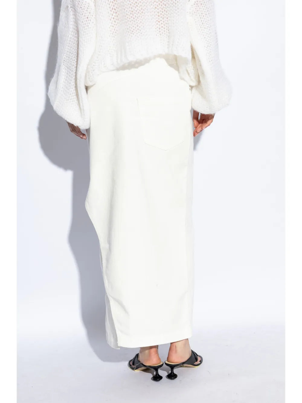High-Waist Draped Midi Skirt