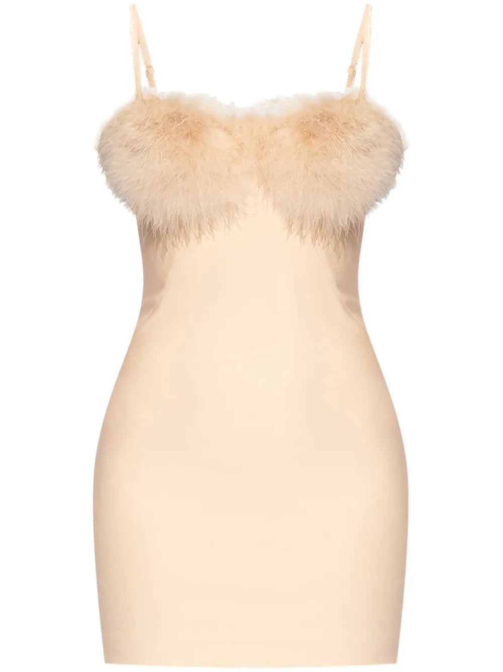 Faux-Fur Detail Mini Dress