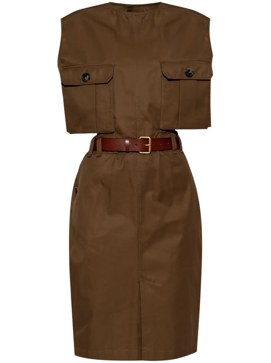 Belted Cotton Midi Dress