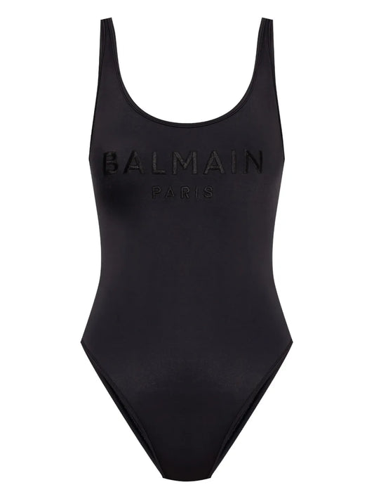 Embroidered-Logo One-Piece Swimsuit
