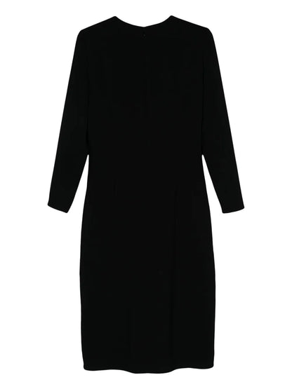 Pleat-Detail Midi Dress
