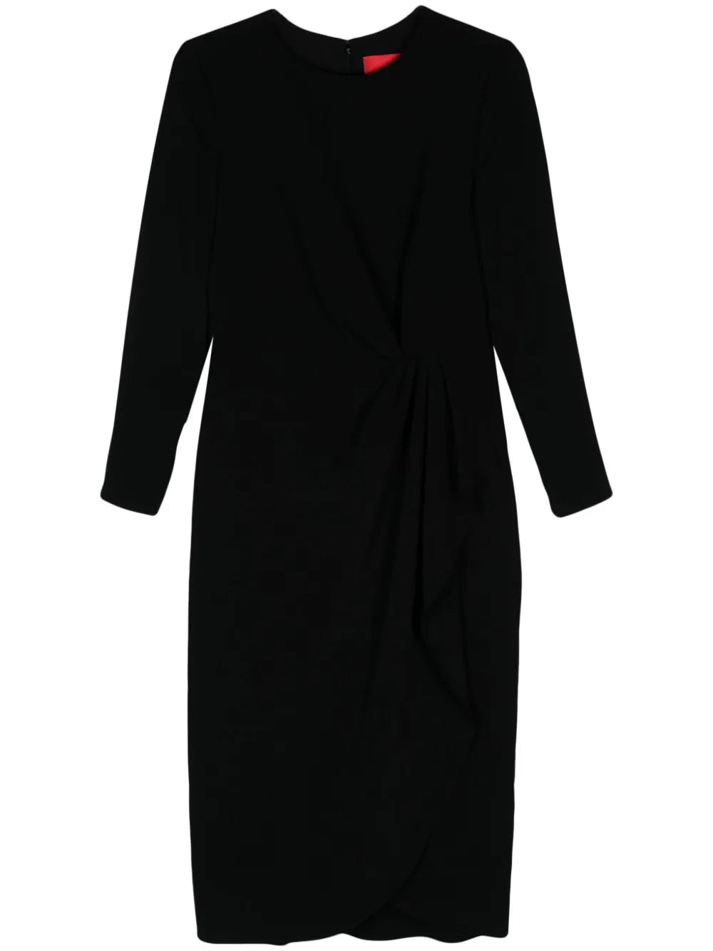 Pleat-Detail Midi Dress