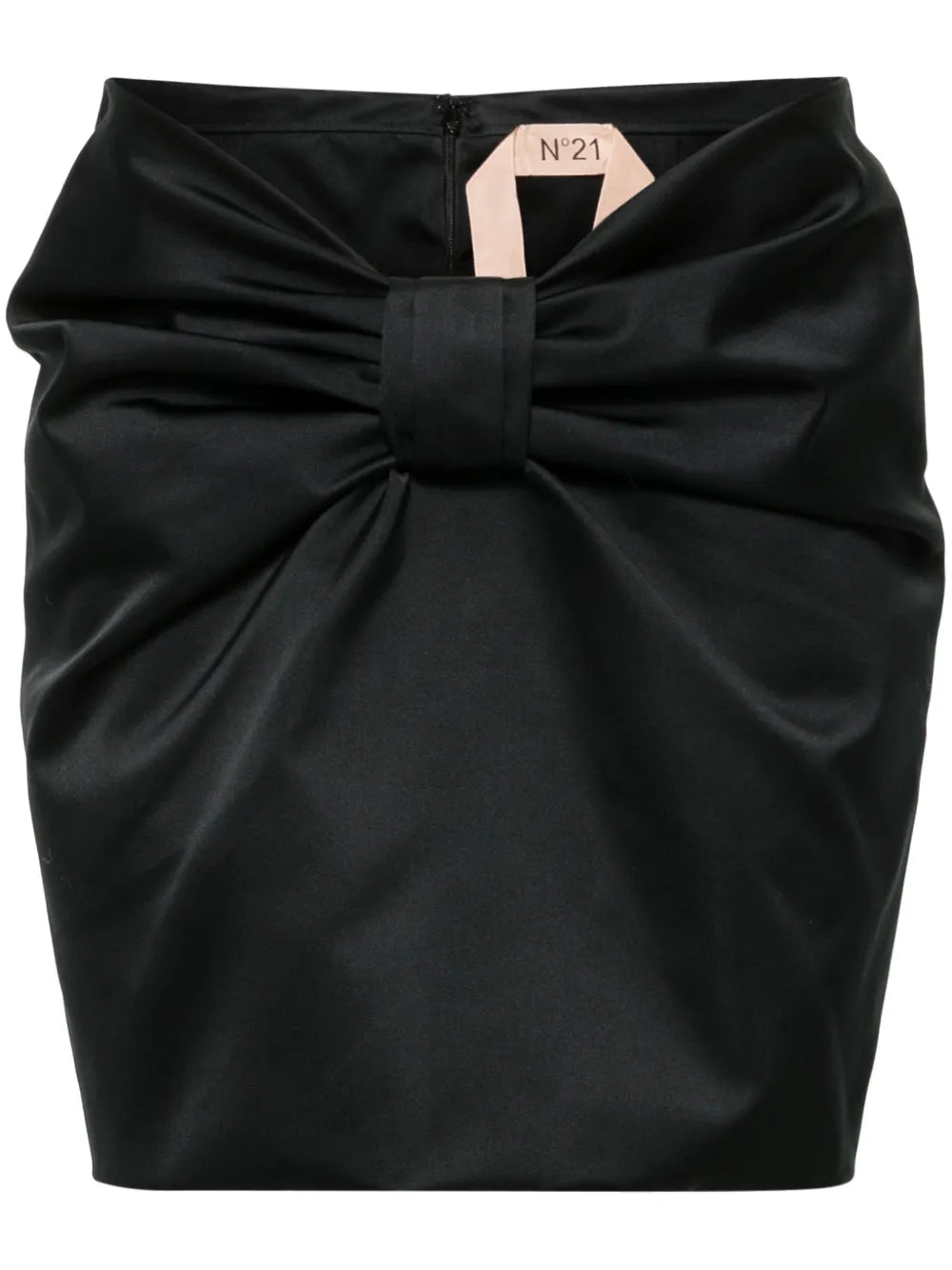 Gathered Satin Mini Skirt