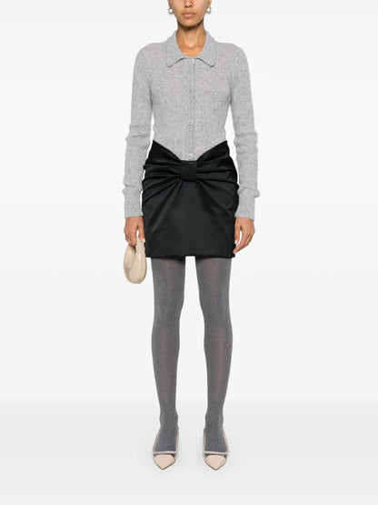 Gathered Satin Mini Skirt