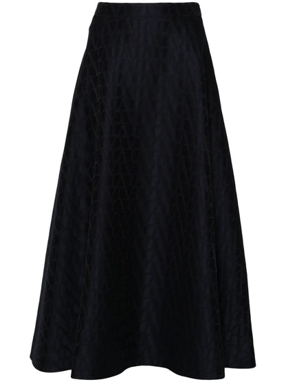 Logo-Jacquard Midi Skirt