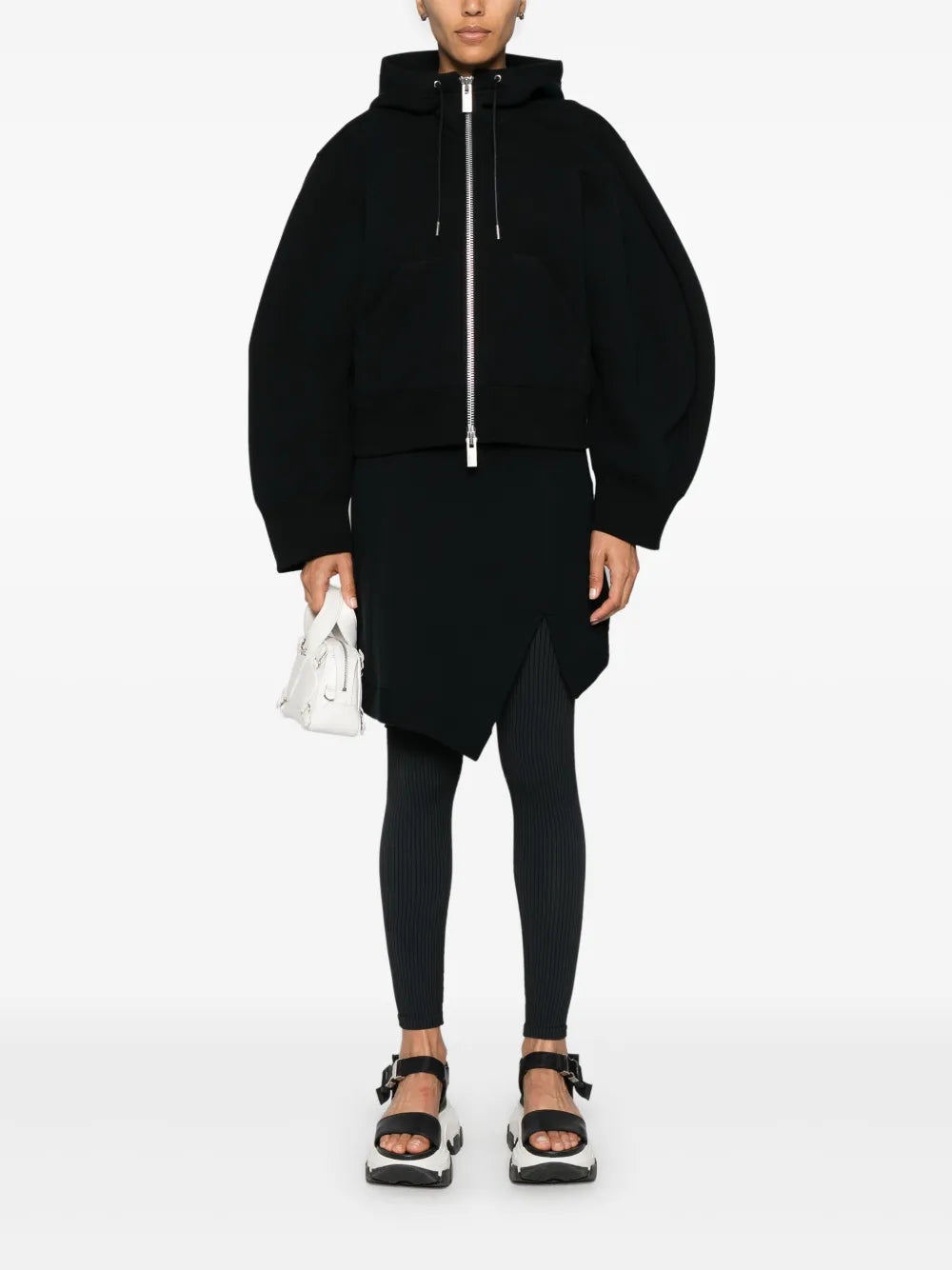Sponge Sweat Asymmetric Mini Skirt