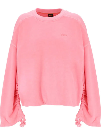 Drawstring-Cuffs Cotton Sweatshirt