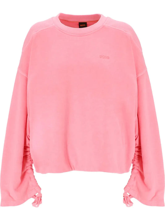 Drawstring-Cuffs Cotton Sweatshirt