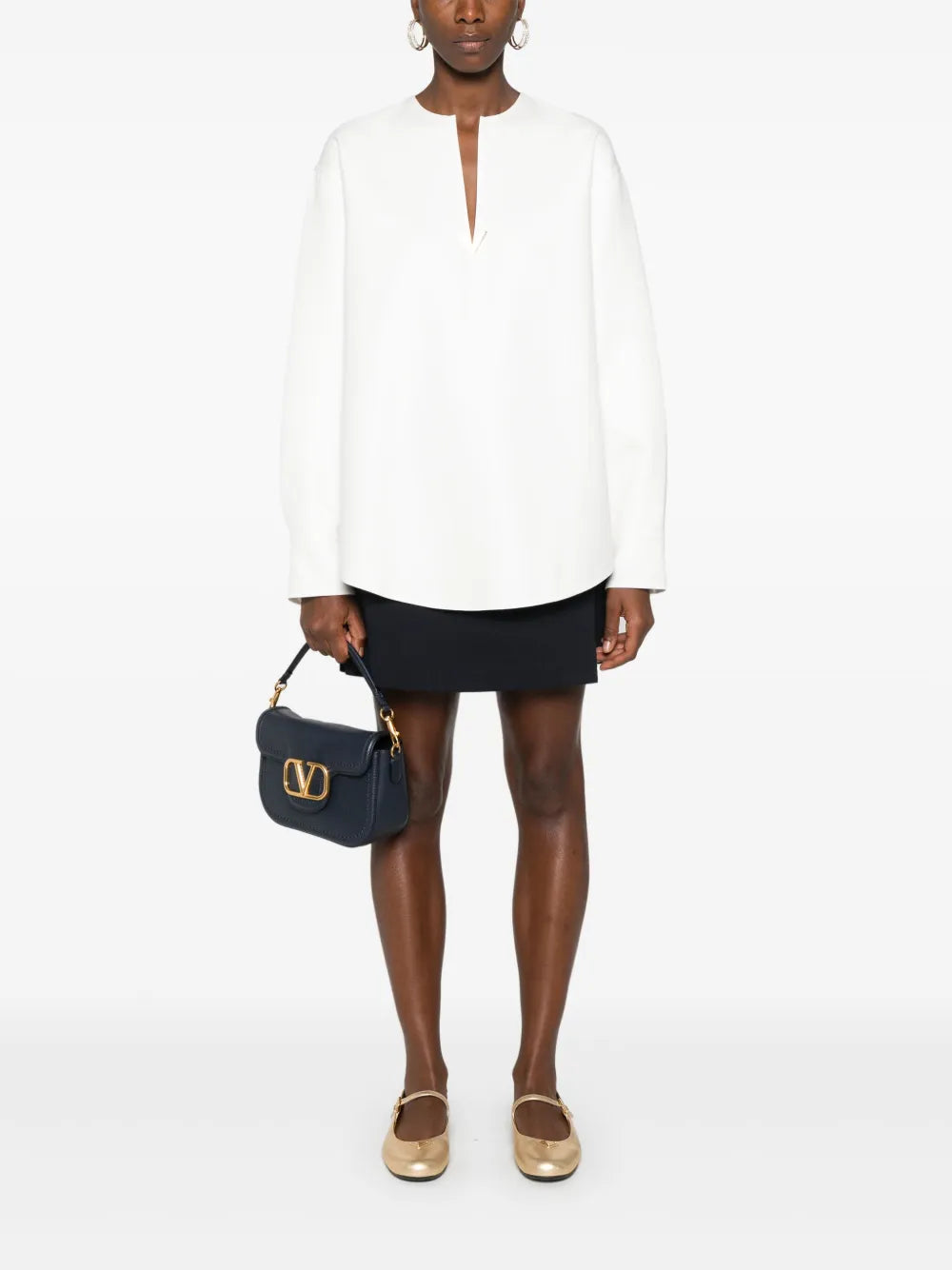 Vgold-Embellished Top