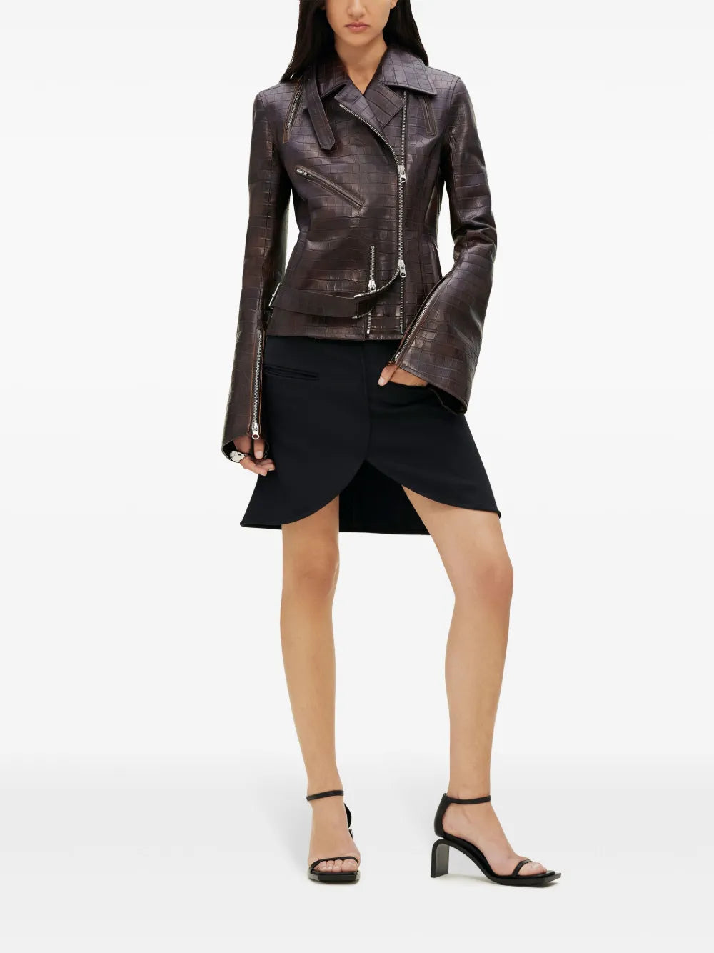 Crocodille-Effect Biker Jacket