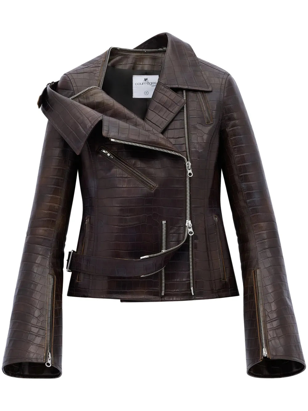 Crocodille-Effect Biker Jacket