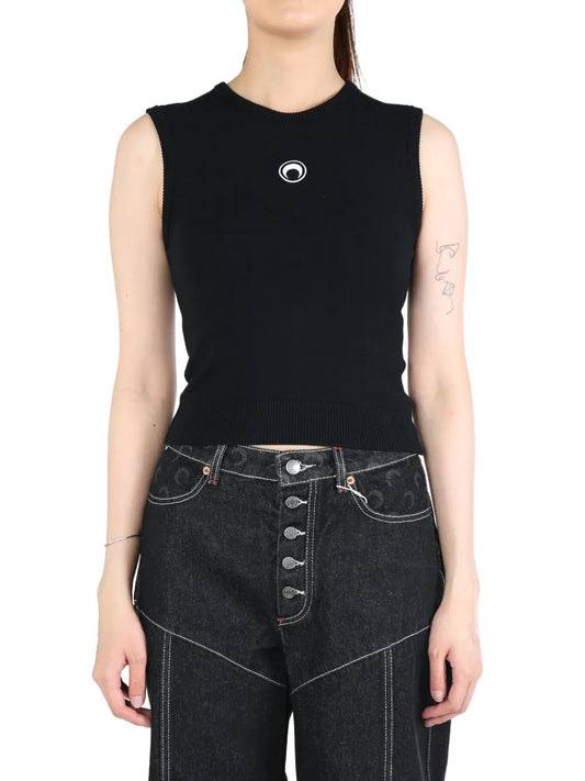 Knit Moon-Logo Vest