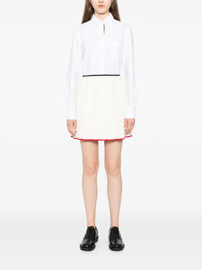 Pleated Knitted Mini Skirt