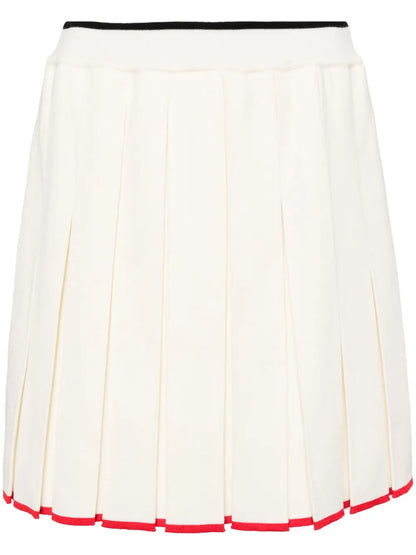 Pleated Knitted Mini Skirt