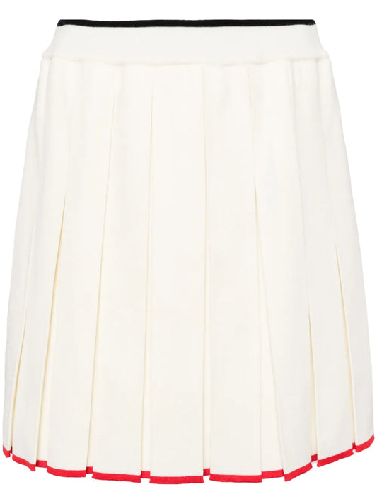 Pleated Knitted Mini Skirt
