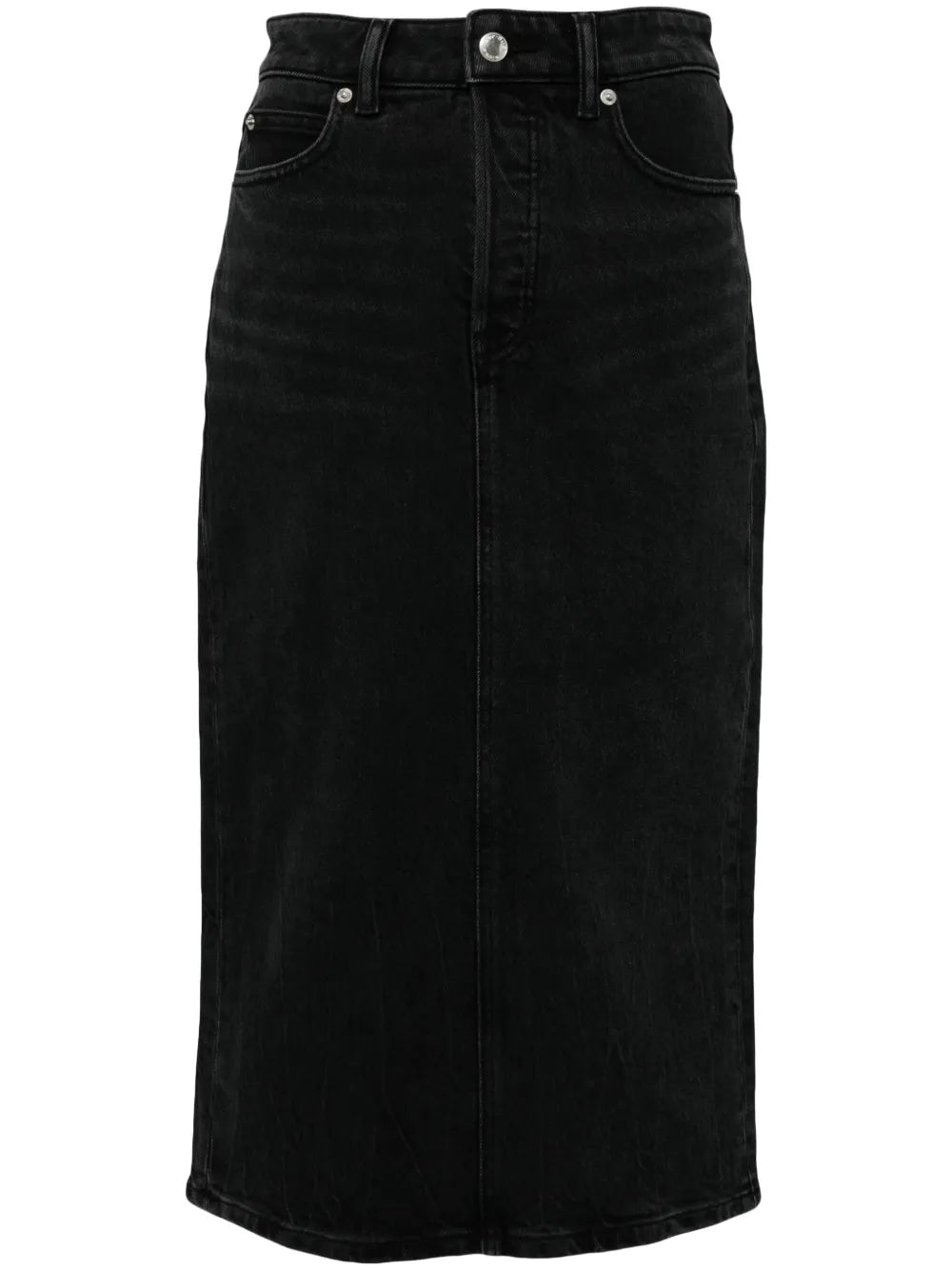 Appliqué Denim Midi Skirt