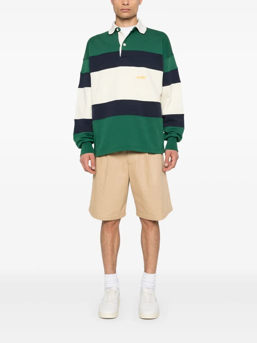 Stripe-Pattern Polo Shirt