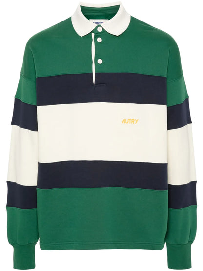 Stripe-Pattern Polo Shirt