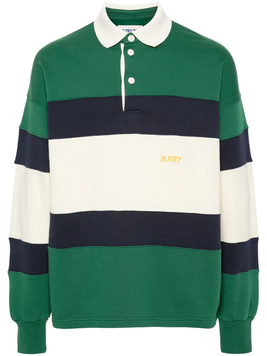 Stripe-Pattern Polo Shirt