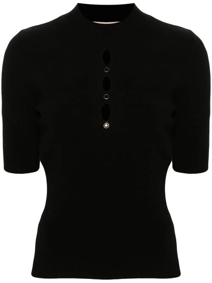 Cut-Out Stud-Detail Sweater