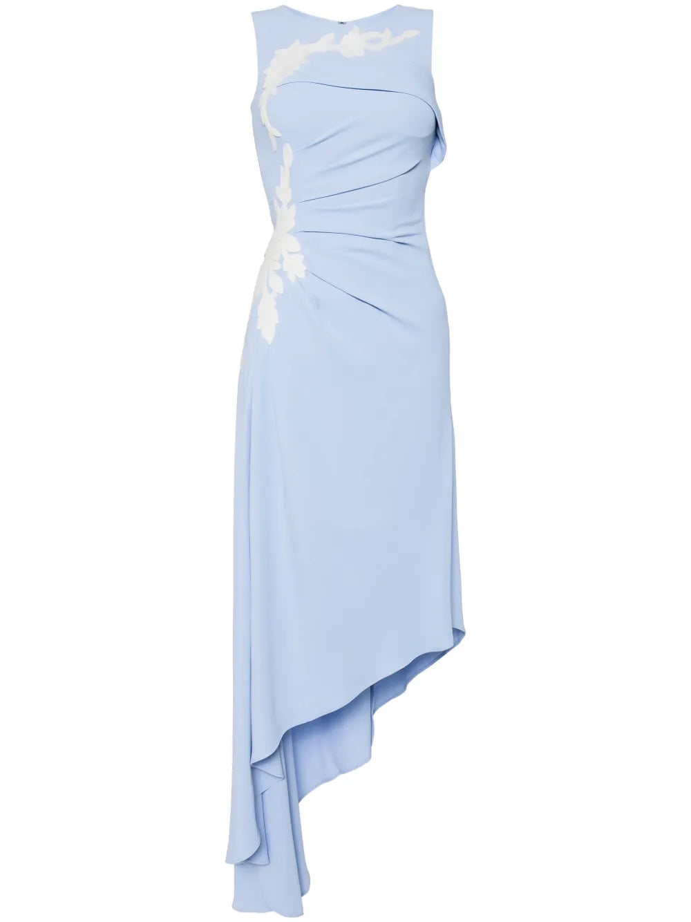 Gathered Crepe Asymmetric Dress