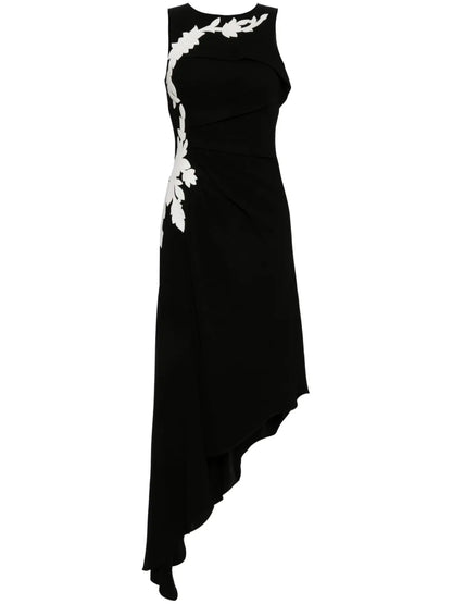 Embroidered Crepe Gown