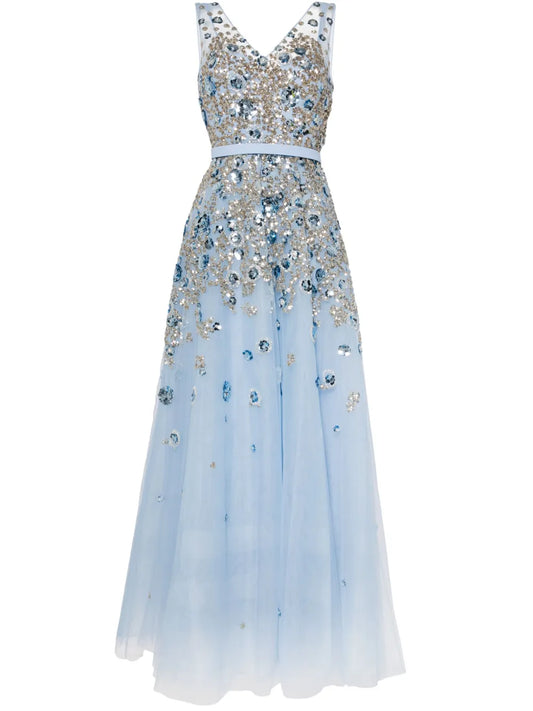 Bead-Embellished Tulle Gown
