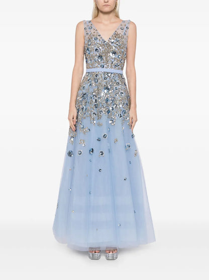 Bead-Embellished Tulle Gown