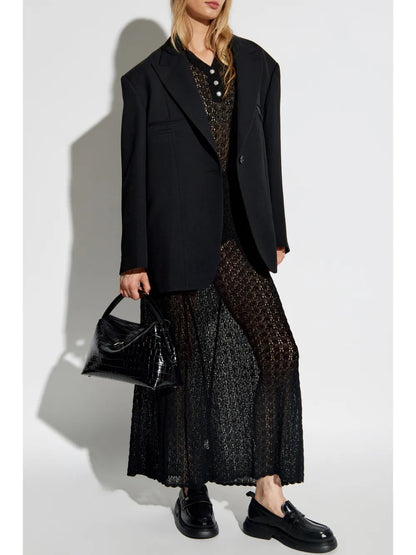 Crochet-Knit Midi Skirt