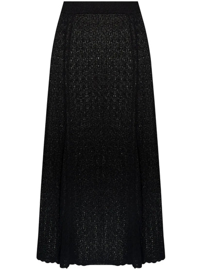 Crochet-Knit Midi Skirt