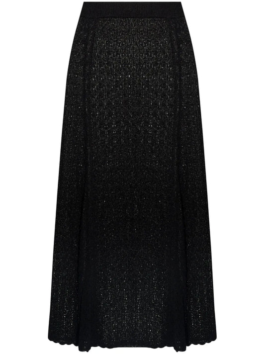 Crochet-Knit Midi Skirt